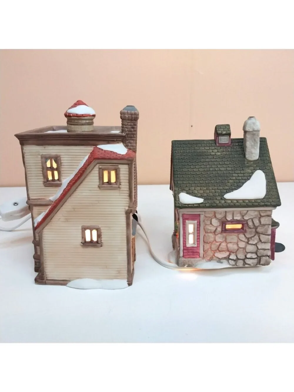 Department 56 New England Village Bens Barber Shop 5939-0 & Otis Hayes Butcher